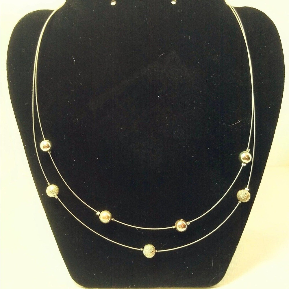 Sarah Coventry silver floating bead necklace